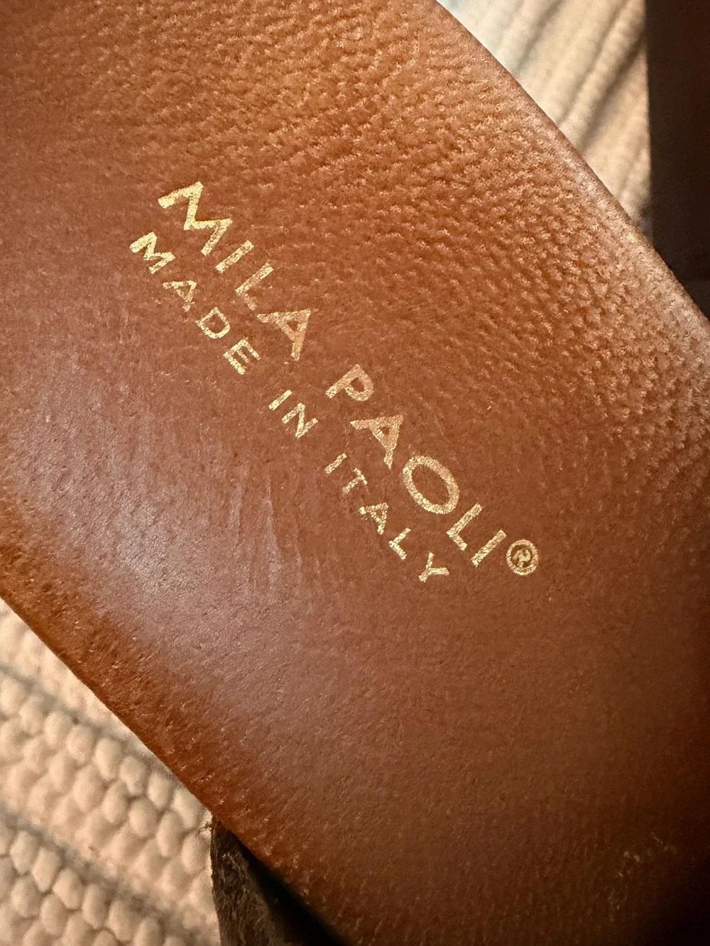 Mila Paoli Brown Studded Platform Sandals